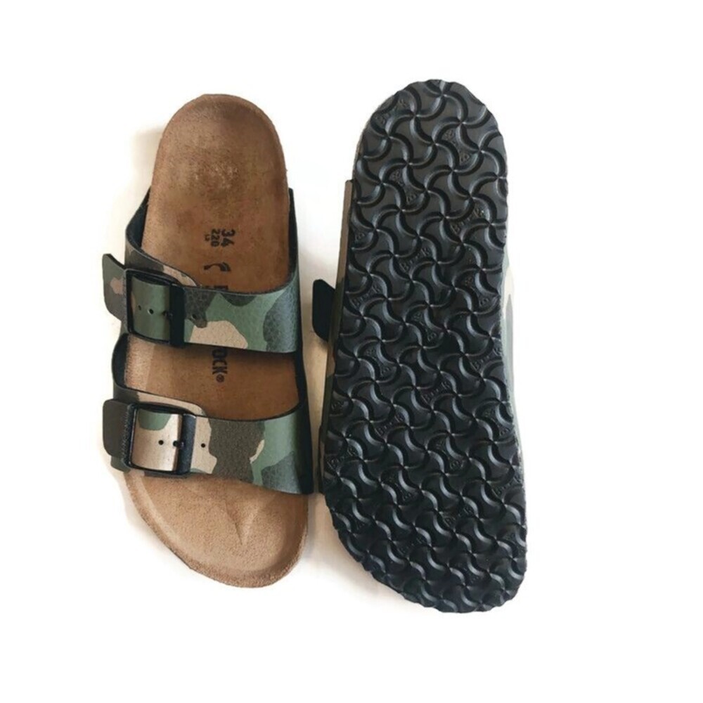 Birkenstock Arizona Kids Size L3 Sandals EU 34 Desert Soil Camouflage Green - Picture 8 of 9